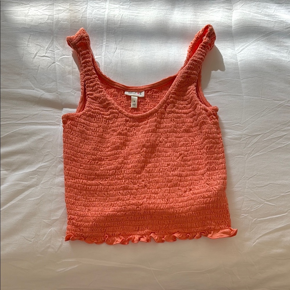 Women’s Coral Smocked Tank Top